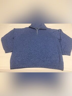 Karen Scott Navy Blue Quarter-Zip Pullover Sweater